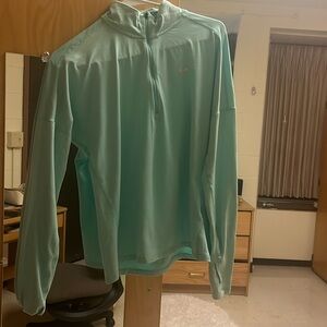 Women's Nike Dry Fit Pullover 1/4 Zip Size Small Teal Running Lightweight